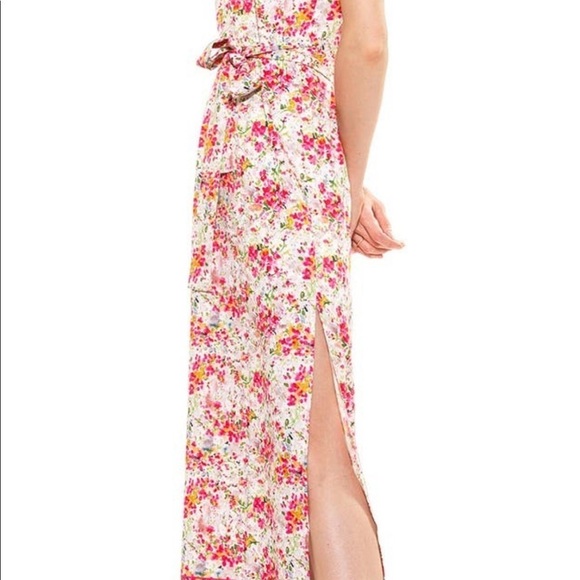 NWT Alexia Admor Pink Floral Printed Belted Maxi Dress Size Small Midi Summer - Picture 5 of 12